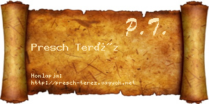 Presch Teréz névjegykártya